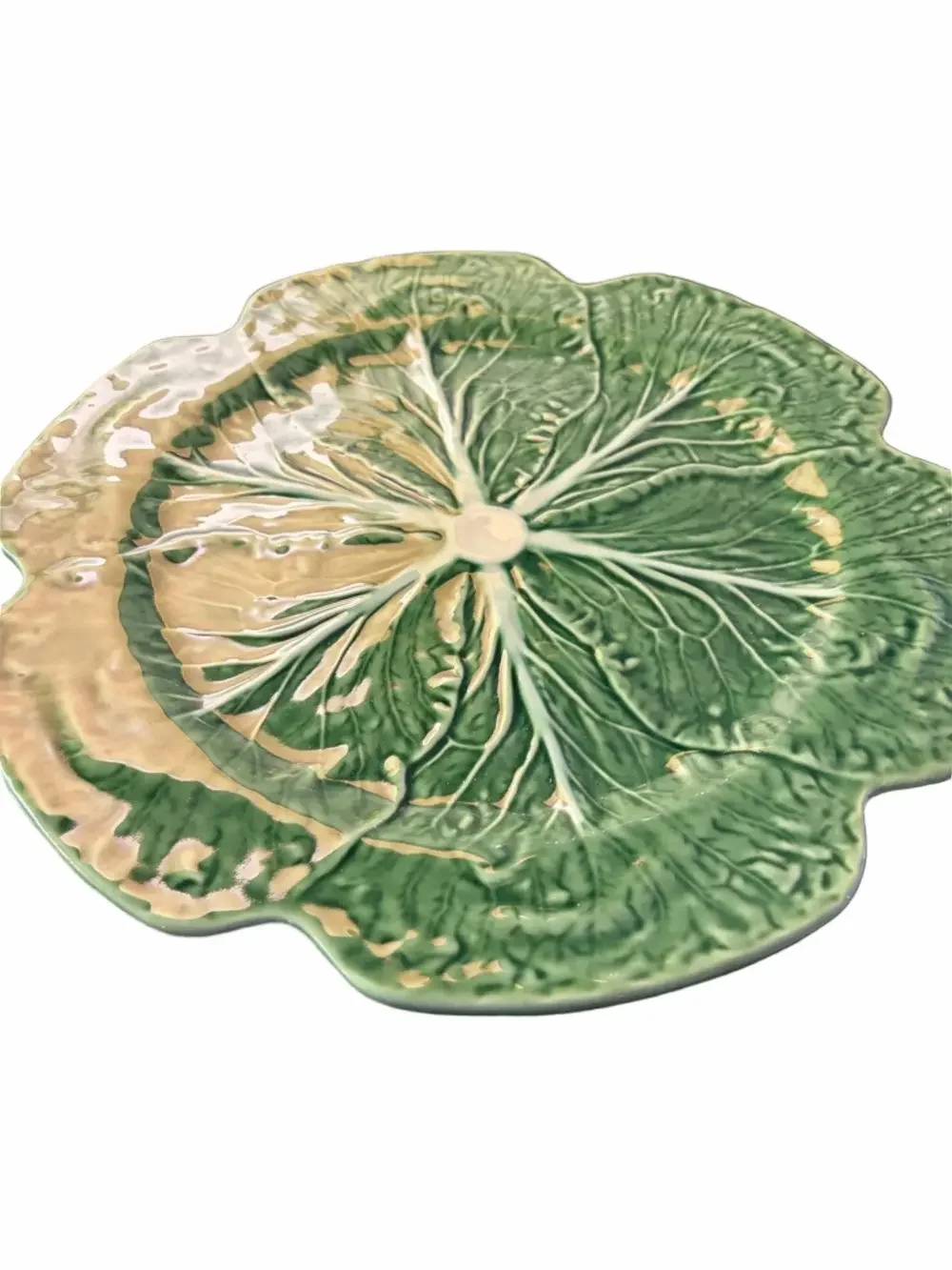 Bordello Pinheiro cabbageware petastal 12” cake servingware , signed.